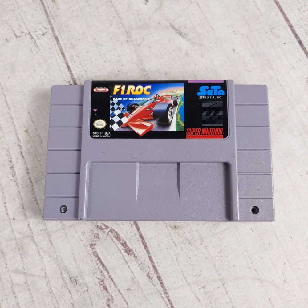 F1 ROC Race Of Champions Super Nintendo SNES Authentic Game Cartridge TESTED